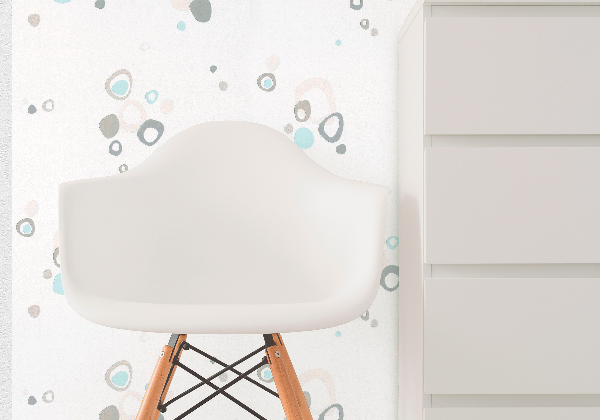 Papier Peint Expansé sur Papier - Circles - Blanc