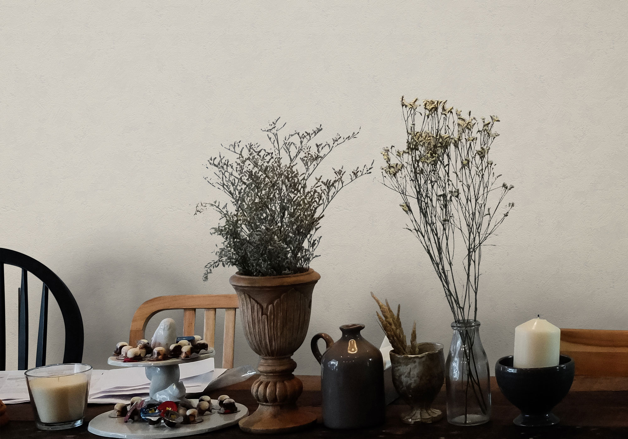 Papier Peint Expansé sur Papier - Crépi taloché - Taupe