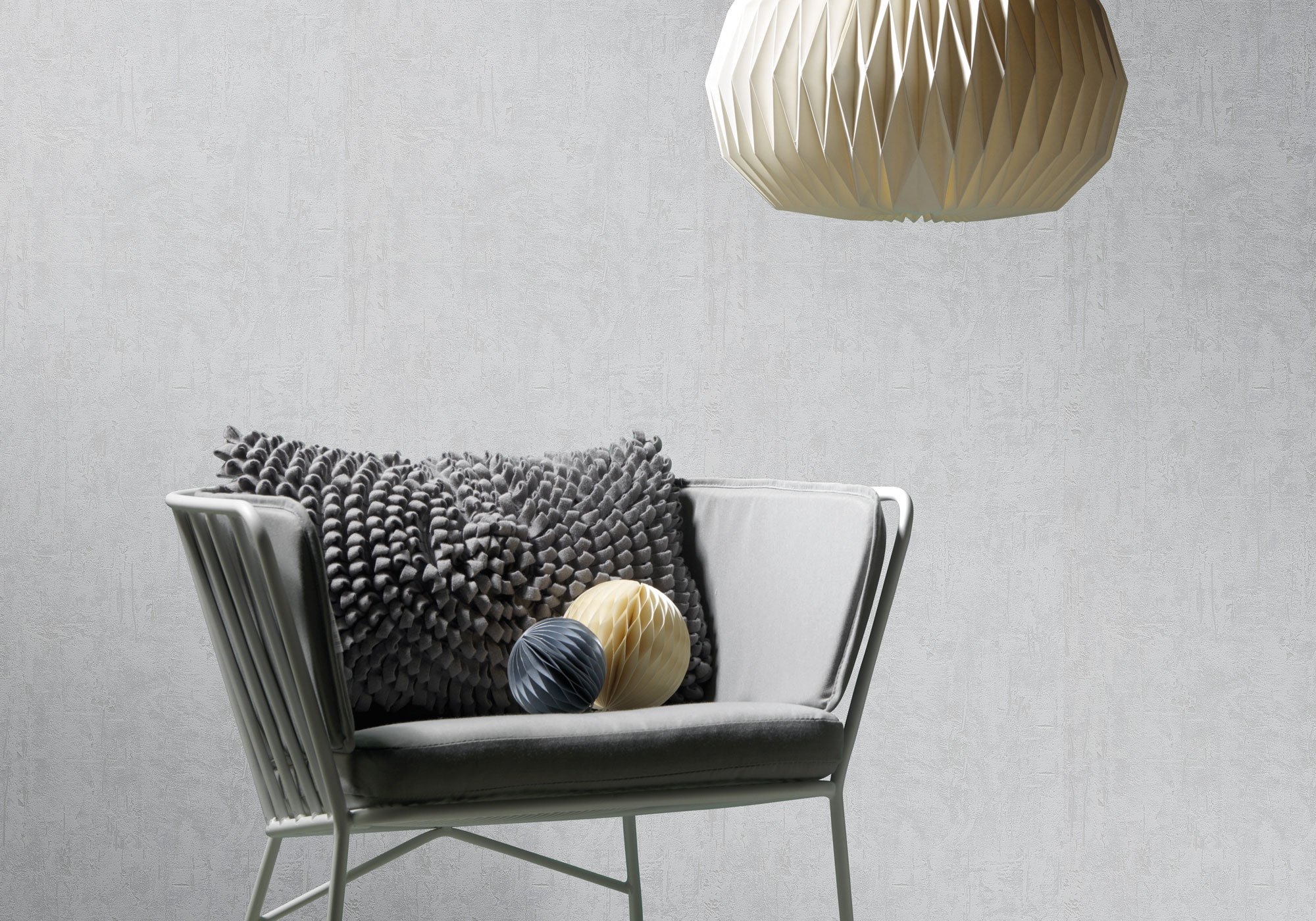Papier Peint Expansé sur Papier - Crépi - Gris