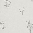 Papier Peint Expansé sur Papier - Feuille - Gris et blanc