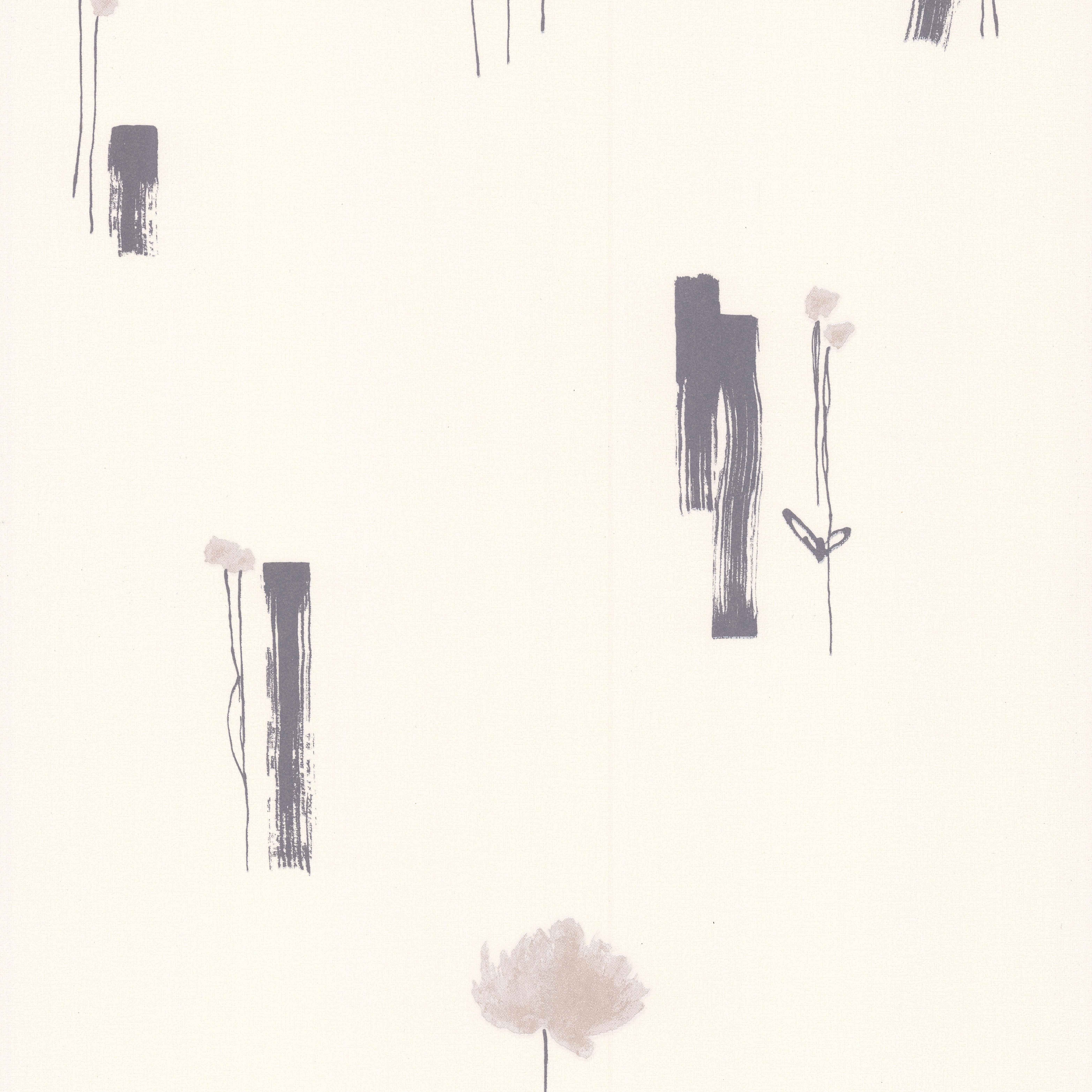 Papier Peint Expansé sur Intissé - Fleur - Beige