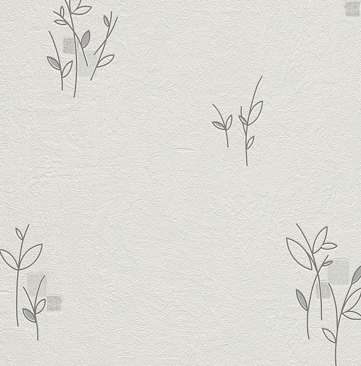 Papier Peint Expansé sur Papier - Feuille - Gris et blanc